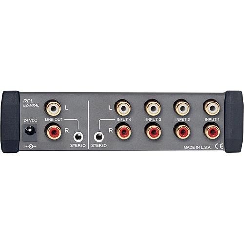 RDL EZ-MX4L 4-Channel Stereo Line Level Audio Mixer - Image 3