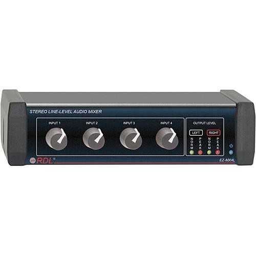 RDL EZ-MX4L 4-Channel Stereo Line Level Audio Mixer